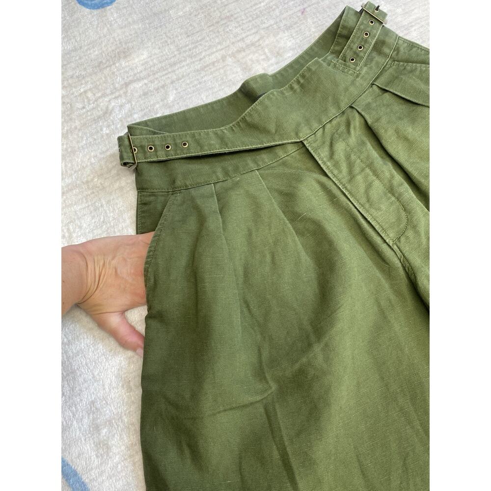 Banana Republic Explorer Culottes Womens Sz 2 Green Cotton Linen Wide Leg Shorts - Picture 8 of 15